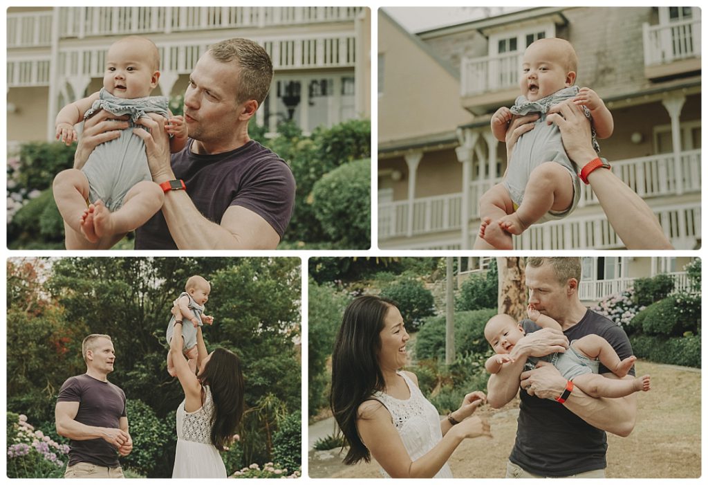 mother-and-father-play-with-their-child-in-the-park-photo