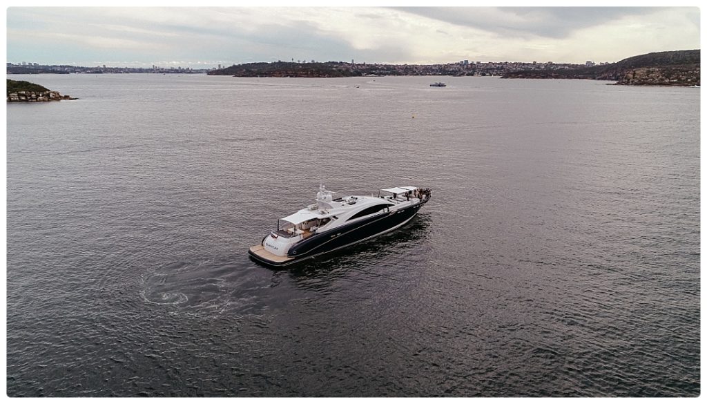 sydney drone photo wedding boat photo